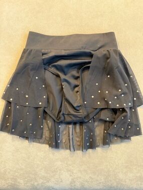 Weissman Black Sparkle Tiered Dance Skirt